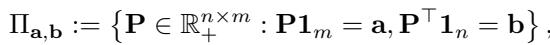 Equation 2: The Transport Polytope definition.
