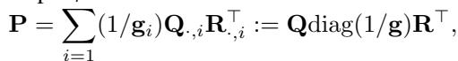 Equation 6: The factorization of the coupling matrix P.
