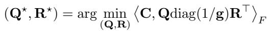 Equation 8: The Low-Rank optimization problem used in the proof.