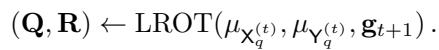 Equation 13: Calling the Low-Rank OT solver on the subset.