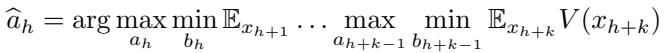 Minimax equation with value function approximation.