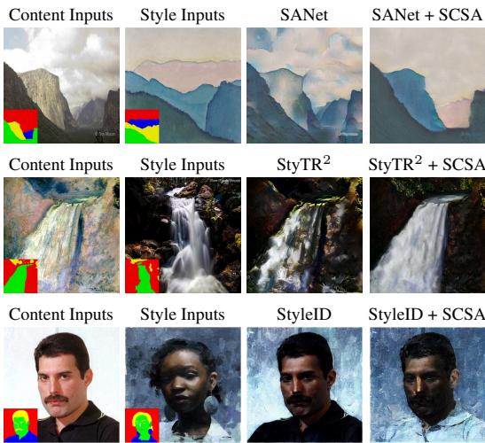 Comparisons of Attn-AST approaches with and without SCSA.