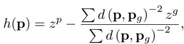 Equation for height normalization.