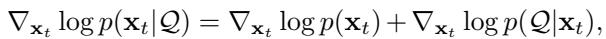 Equation 3: Conditional score function expansion using Bayesian rule.