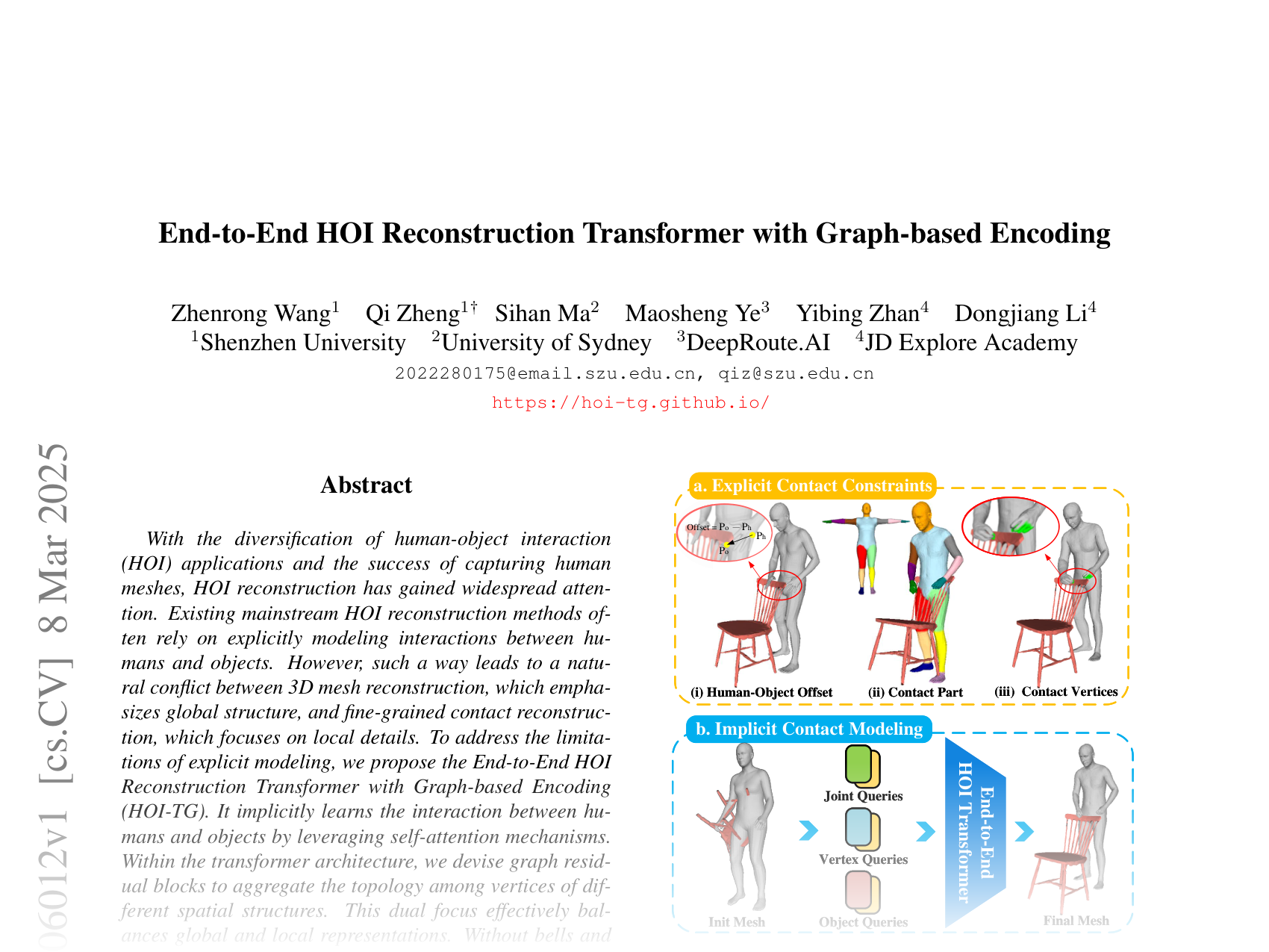 [End-to-End HOI Reconstruction Transformer with Graph-based Encoding 🔗](https://arxiv.org/abs/2503.06012)