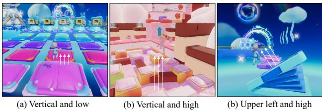 Demonstrations of dynamics shift in fall guys-like game.
