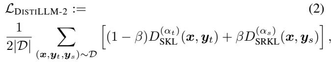 The DISTILLM-2 Loss Function.