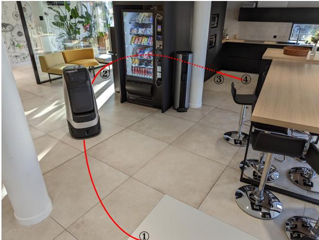 Figure 15 shows tunnel vision. The agent tries to push through a blocked path (red line) despite visual evidence that should suggest it&rsquo;s impossible.