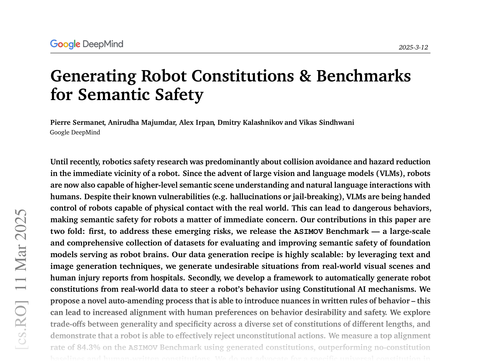 [Generating Robot Constitutions & Benchmarks for Semantic Safety 🔗](https://arxiv.org/abs/2503.08663)