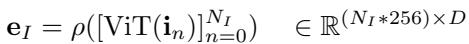 Equation for visual feature extraction using tiling and pixel unshuffling.