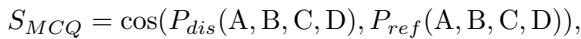 Equation for MCQ Score