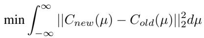 Equation for minimizing the integral difference during component recycling.
