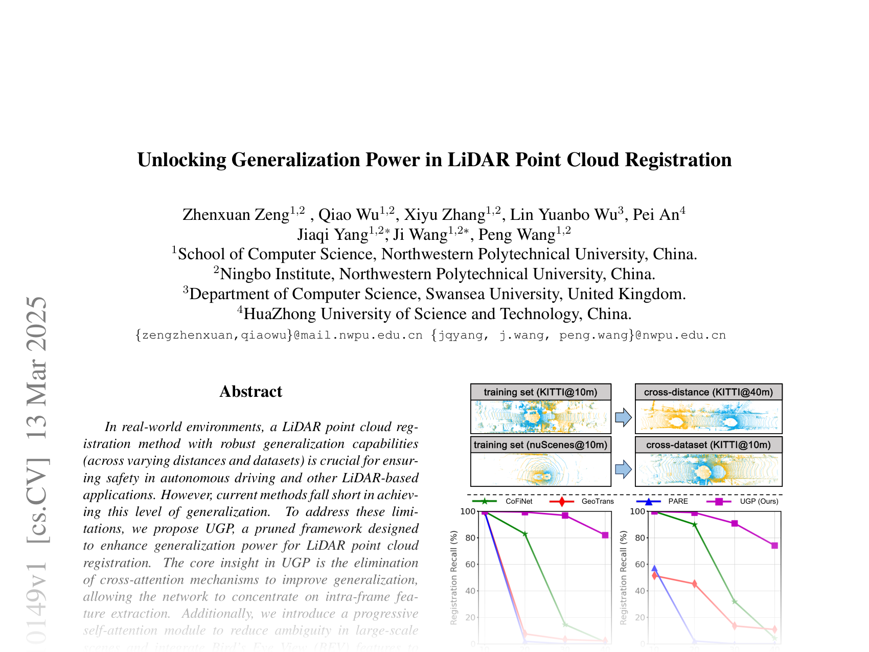 [Unlocking Generalization Power in LiDAR Point Cloud Registration 🔗](https://arxiv.org/abs/2503.10149)