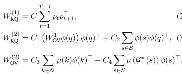 Equation 3 and 4 showing weight construction.