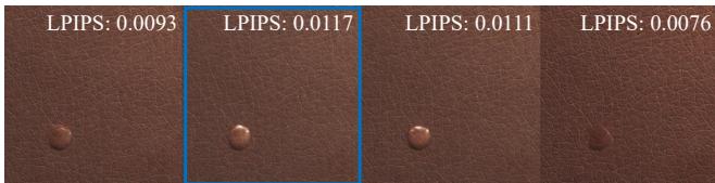 Figure 3. Low-Fidelity Selection chooses the sample that differs most from the original background, ensuring a defect was actually generated.