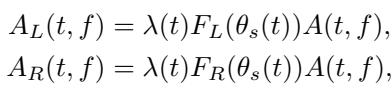 Equation for Left and Right ear audio synthesis.