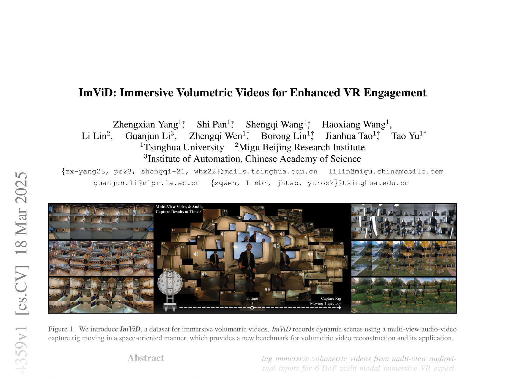 [ImViD: Immersive Volumetric Videos for Enhanced VR Engagement 🔗](https://arxiv.org/abs/2503.14359)