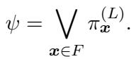 Equation 53: The final formula representing the Transformer is a disjunction of all accepting final states.