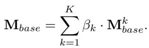 Equation 2: The Base LoRA is a weighted sum of Base basis matrices.