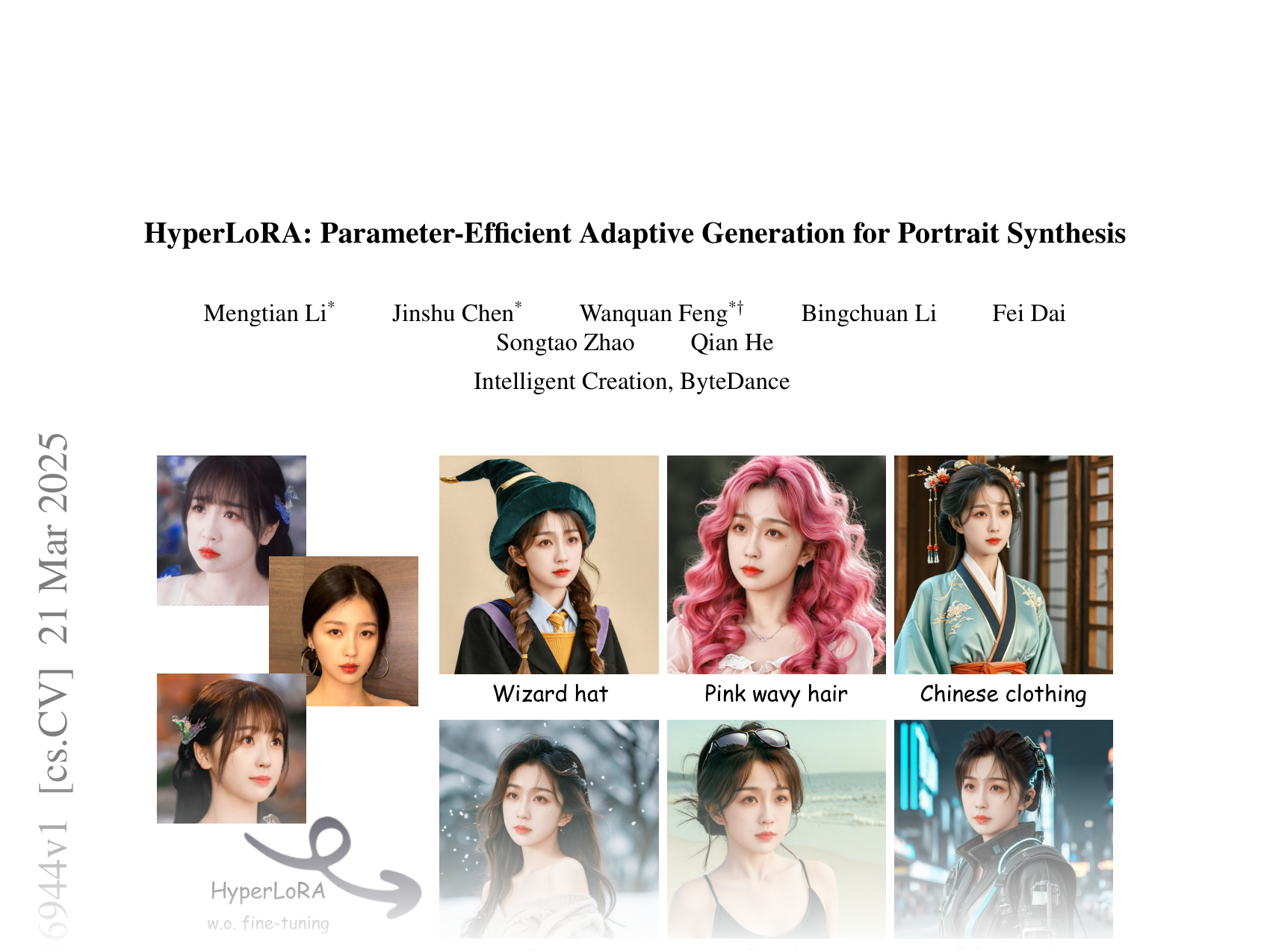 [HyperLoRA: Parameter-Efficient Adaptive Generation for Portrait Synthesis 🔗](https://arxiv.org/abs/2503.16944)