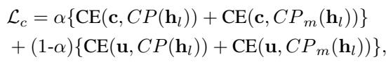 Equation 1: The loss function for content prediction.