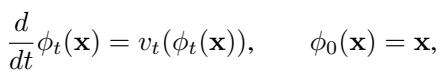 Equation: The flow matching ODE.