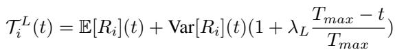 Equation 12 defines the adaptive local threshold based on the expectation and variance of the residuals, adjusted by the training progress.
