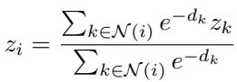 Equation for interpolating motion features from anchors to individual Gaussians.