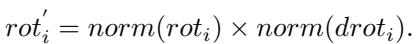 Equation for updating the Gaussian rotation using quaternion normalization.
