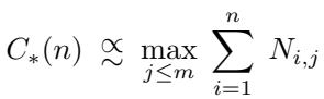 The ideal cost is proportional to the maximum of the sums.