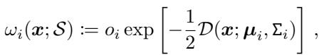 Equation for rendered opacity based on divergence.