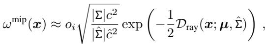 Approximation equation for MIP-based opacity modulation.