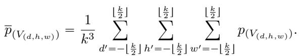 Equation showing the spatial mean calculation of the unfolded patch.