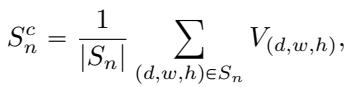 Equation for calculating the centroid voxel of each cluster.