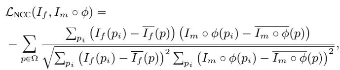 Equation 12 defining the Normalized Cross-Correlation loss.