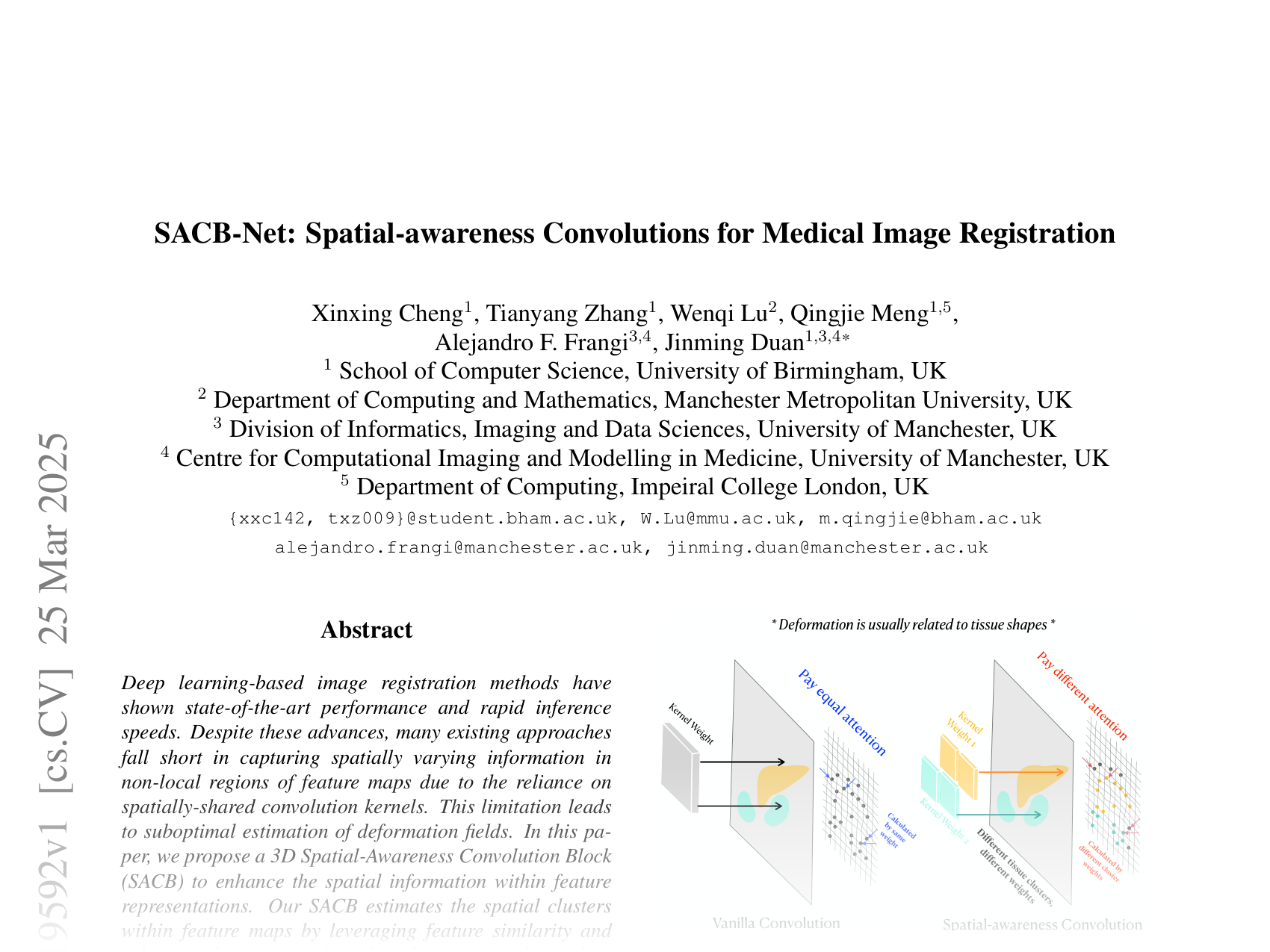 [SACB-Net: Spatial-awareness Convolutions for Medical Image Registration 🔗](https://arxiv.org/abs/2503.19592)