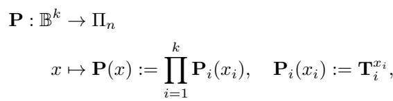 Parametrization of permutation matrices using binary variables.