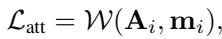 Equation 8. Attention loss using Wasserstein distance.