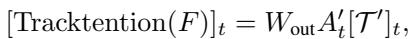 Equation for the final Tracktention output calculation.