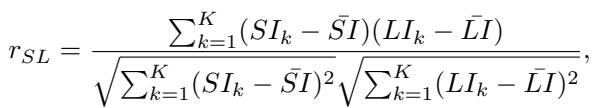 Equation for Speech-Lip Intensity Correlation Coefficient