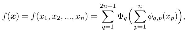 Kolmogorov-Arnold representation theorem equation.