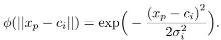 Equation for Gaussian RBF.