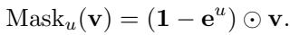 The masking function definition using Hadamard product.