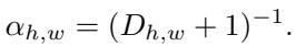Equation for alpha depth weight.
