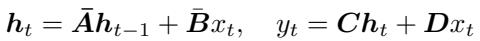 Equation 7: The discretized State Space Model equations.