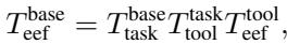 Equation for end-effector pose relative to base.