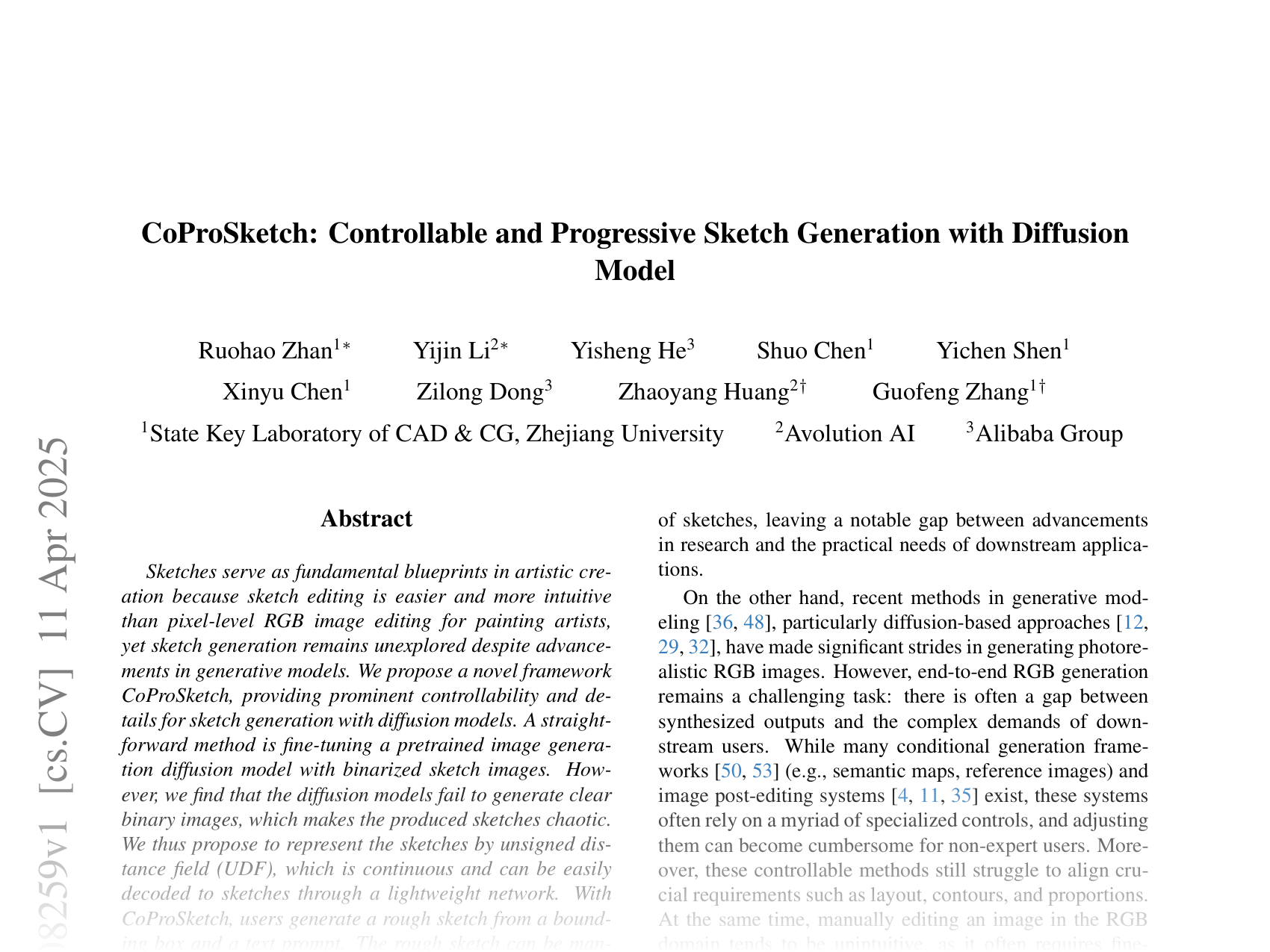 [CoProSketch: Controllable and Progressive Sketch Generation with Diffusion Models 🔗](https://arxiv.org/abs/2504.08259)