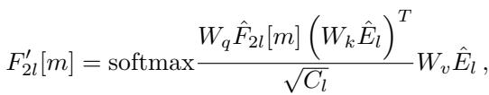 Equation 3: Calculation of the attention score using Softmax on the windowed queries, keys, and values.