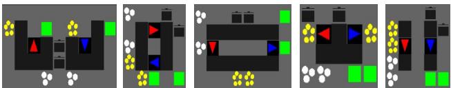 Five original Overcooked layouts.