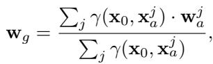 Equation 2: Calculating Gaussian coefficients via interpolation.
